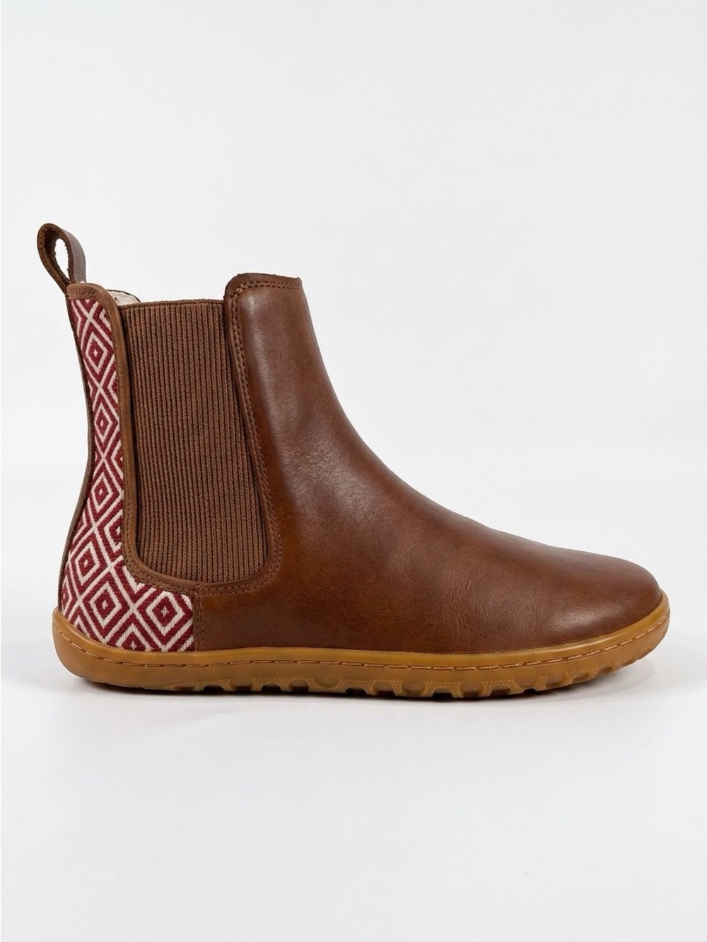 Vivobarefoot Fulham Barefoot Chelsea Boot Leather Brown Red EUR 37
